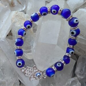 Evil Eye Bracelet with Hamsa Hand of Fatima - Blue