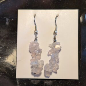 Sterling Silver Rose Quartz Chip Earrings