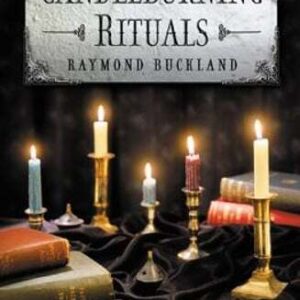 Practical Candle Burning Rituals with lit taper candles on an altar cloth with books